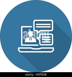 Online Consulting Icon. Flat Design. Stock Vector