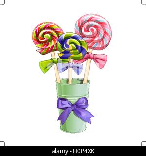 Multi-colored lollipops, vector illustration Stock Vector