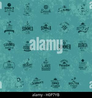 Summer Vacation icons Stock Vector
