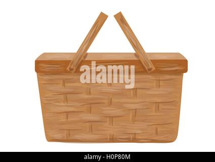 picnic basket isolated on a white background Stock Vector