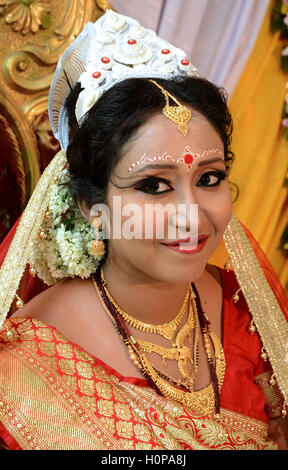 Indian Bride -  A beautiful Indian lady ready to marriage of her marriage ceremony hall. Stock Photo