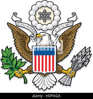 US Great Seal Bald Eagle Stock Vector