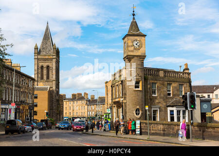 street view of Stockbridge in Edinburgh, Scotland Stock Photo