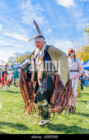 First Nations dancer, DTES Pow Wow and cultural celebration, Oppenheimer Park, Vancouver,  British Columbia, Canada Stock Photo