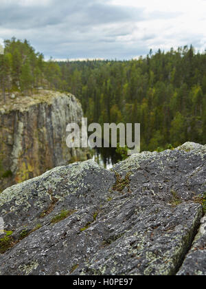 KUUSAMO, FINLAND - AUGUST 2016: Oulanka National Park and Ristikallio Stock Photo