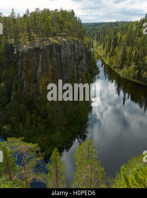 KUUSAMO, FINLAND - AUGUST 2016: Oulanka National Park and Ristikallio Stock Photo