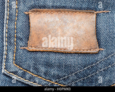 close up of jeans label Stock Photo