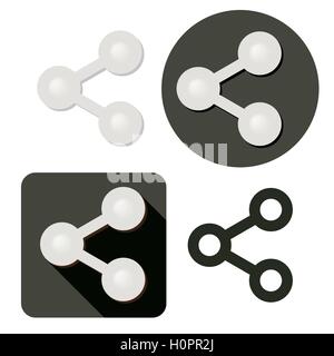 Sharing icon in four solution. Stock Vector