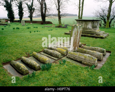 Two groups of children's graves in St James' churchyard believed to have inspired Charles Dickens' story 'Great Expectations' Kent, England, UK Stock Photo