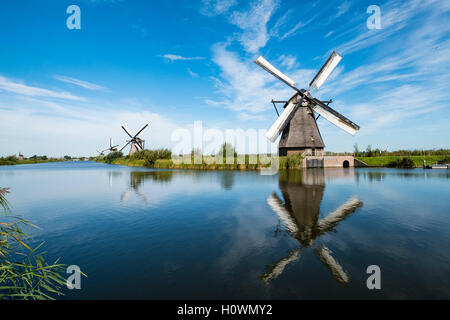 Windmills at Kinderdijk UNESCO World Heritage Site in The Netherlands Stock Photo
