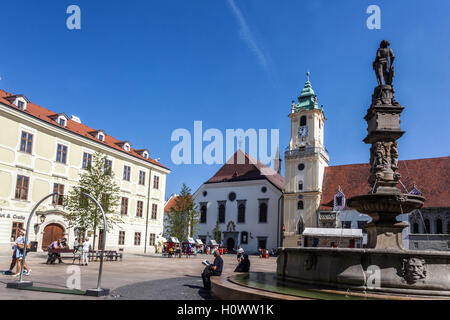 Bratislava Old Town Hall on Main Square, City, Slovakia, Europe Stock Photo