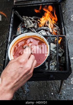 barbecue and vegetables on a professional grill Stock Photo - Alamy