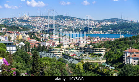 View of the Bosphorus Bridge and the Asian side Stock Photo