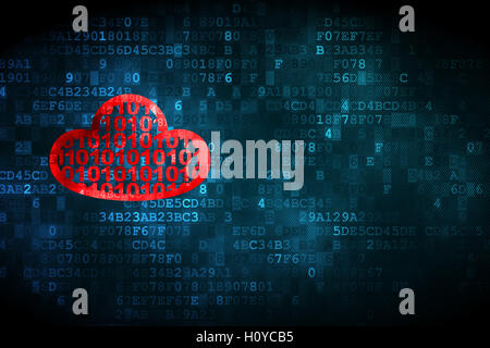 Cloud computing concept: Cloud With Code on digital background Stock Photo