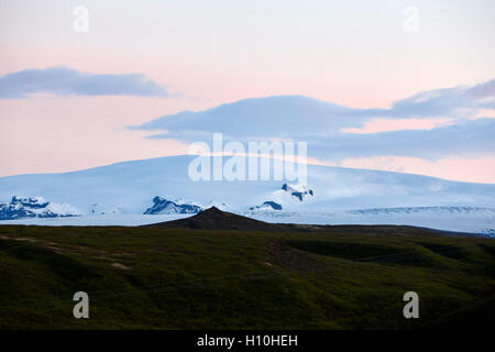 view of katla and the myrdalsjokull glacier near vik Iceland Stock Photo