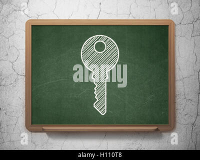 Privacy concept: Key on chalkboard background Stock Photo