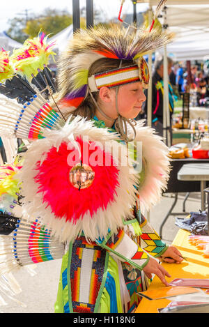 First Nations dancer, DTES Pow Wow and cultural celebration, Oppenheimer Park, Vancouver,  British Columbia, Canada Stock Photo