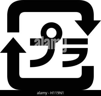 Japanese recycling symbol for plastic containers and packaging, accurate vector illustration. Stock Vector