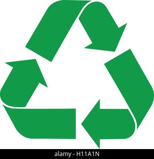 Universal recycling symbol. Recycle, isolated green sign, accurate vector illustration. Stock Vector