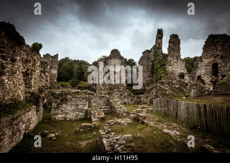 The ruins of an ancient fort in Brittany, Bretagne, France Stock Photo