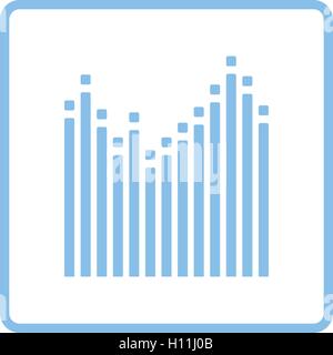 Graphic equalizer icon. Blue frame design. Vector illustration. Stock Vector