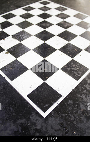 Board of wet checkers on recreational park, leisure Stock Photo