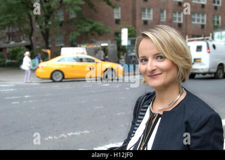 Portrait of a beautiful woman in her late thirties on the streets of New York City. Stock Photo