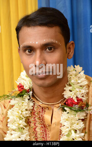 Groom - A portrait of a Indian groom during the marriage rituals. Stock Photo