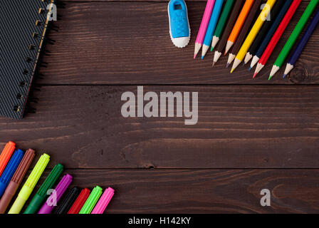 School supplies collage Stock Photo - Alamy