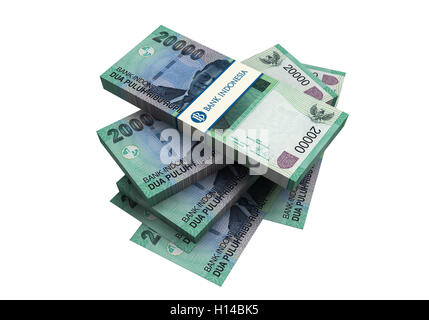 3D Indonesian rupiah money white background Stock Photo