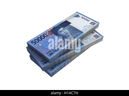 3D Indonesian rupiah money white background Stock Photo