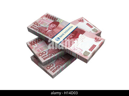 3D Indonesian rupiah money white background Stock Photo