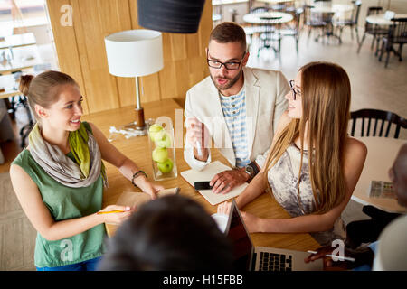 Meeting in cafe Stock Photo
