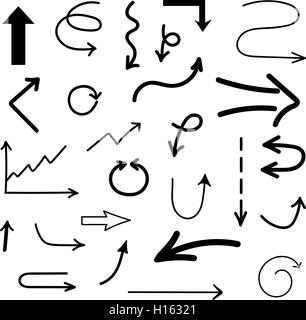 Vector hand drawn arrows set Stock Vector