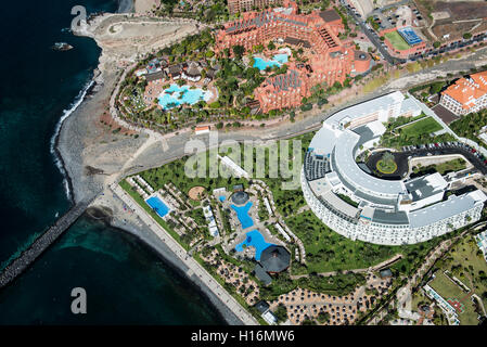 Beach and promenade, holiday region, Playa de La Esmeralde, Hotel Sheraton La Caleta Resort and Spa and Hotel Riu Palace Stock Photo