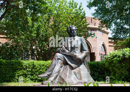 Orenburg, Russia -June 23, 2016. Monument of Alexandr Pushkin in Orenburg city, Russia , Stock Photo