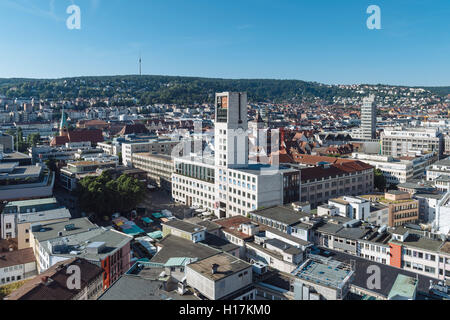 View of city, city hall and market square, Stuttgart, Baden-Württemberg, Germany Stock Photo