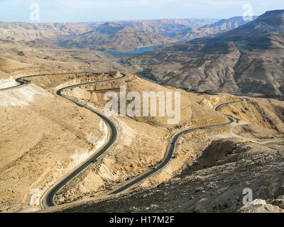 Wadi Mujib, Kings Highway in Jordan Stock Photo