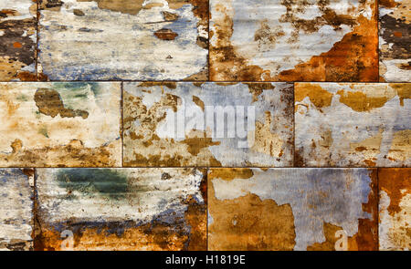 Abstract corroded colorful rusty background, old wall texture Stock Photo