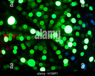 Abstract picture of bright green lights bokeh Stock Photo