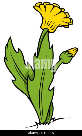 Yellow Dandelion Stock Vector