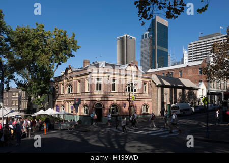 Food and wine bar on Harrington and Argyle Street The Rocks Sydney Australia Stock Photo