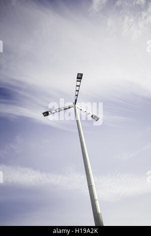 Modern Lamp with blue sky and light bulbs Stock Photo