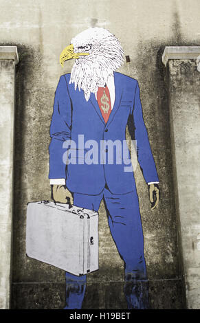 Briefcase person with power and money, art Stock Photo