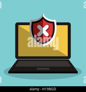 laptop icon alert error graphic isolated Stock Vector