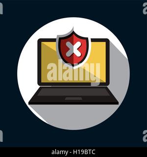 laptop error warning design Stock Vector