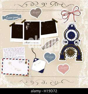 Scrapbook elements set. Stock Vector