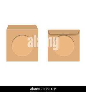 Envelope for CD with window, vector illustration. Stock Vector