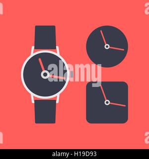 Icon wrist watch, vector illustration. Stock Vector