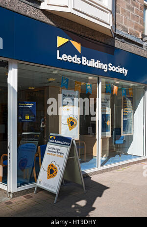 Entrance to Leeds Building Society branch exterior Harrogate North Yorkshire England UK United Kingdom GB Great Britain Stock Photo